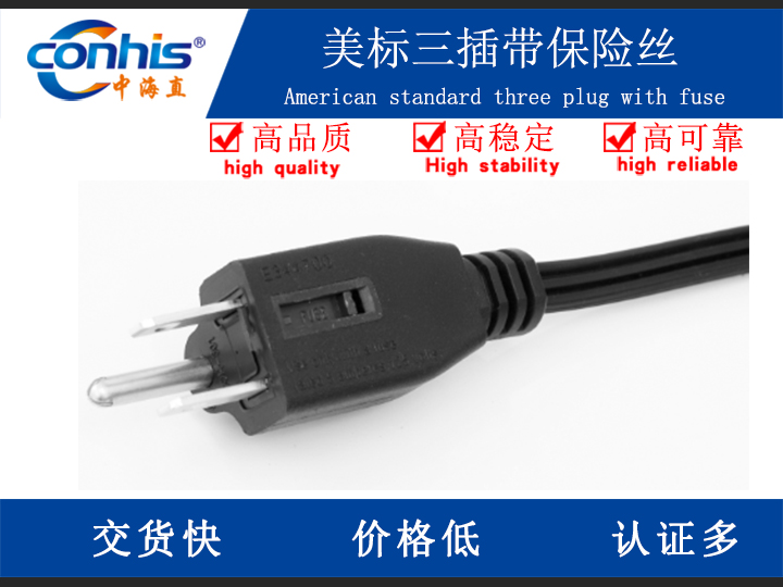 美标三插带保险丝
